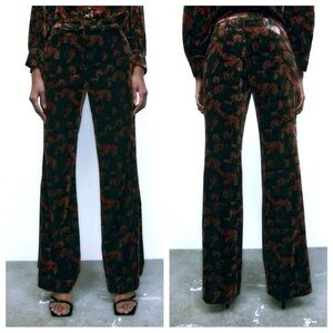ZARA Velvet Jacquard Charlotte Trousers